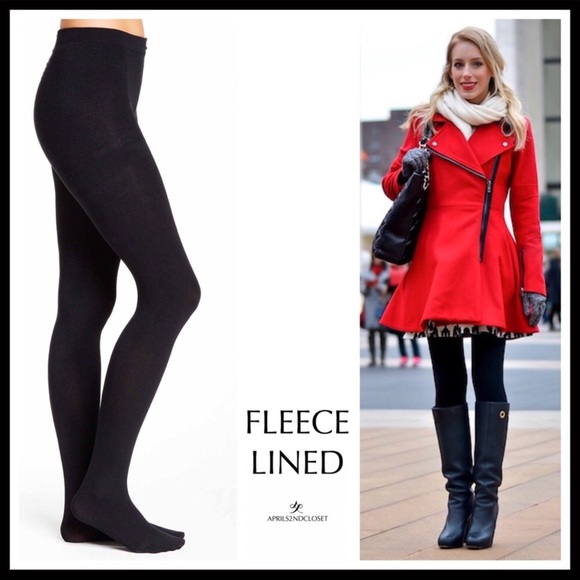 Aprils2ndcloset Accessories - BLACK FLEECE LINED TIGHTS